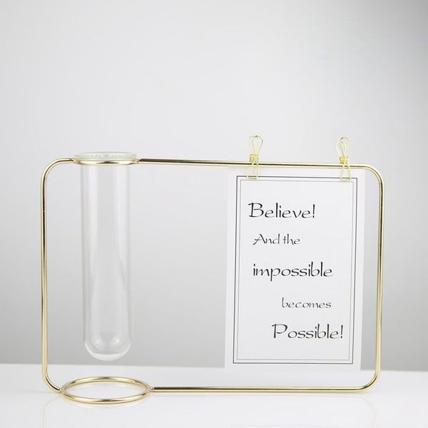 

suspension test tube transparent glass vase metal flower stand home decoration wrought iron p frame water culture green fl