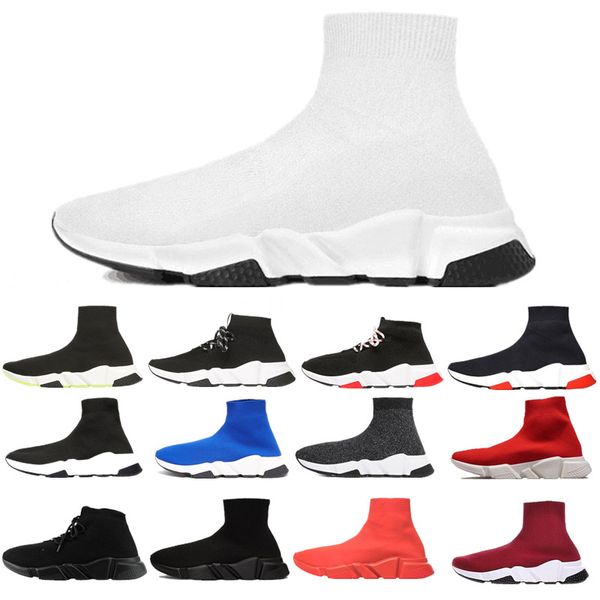 

shoelace luxury designer casual sock shoes speed trainer black red triple black fashion brand socks boots sports sneaker trainer shoe 36-45