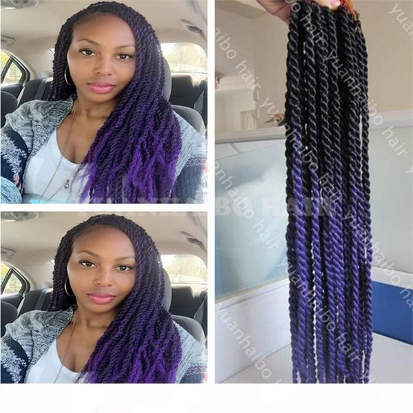 

24inch two tone synthetic kinky twist braiding ombre crochet braid for black women ing