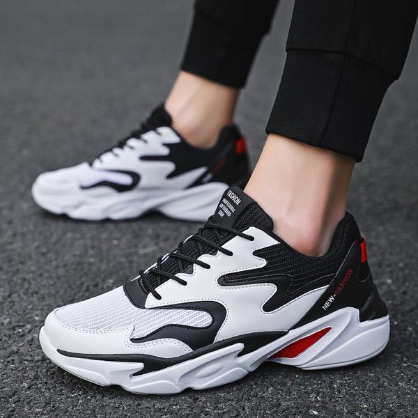 

fashionable lightweight big size men's running shoes new thick bottom daddy shoes wear-resistant height increasing mens sneakers