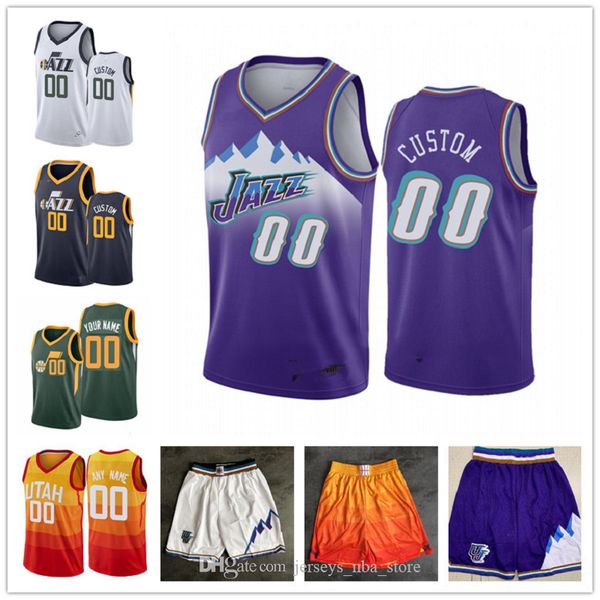 

custom donovan 45 mitchell 27 gobert joe 2 ingles utah jazz nba shorts bojan 44 bogdanovic 00 clarkson customized basketball jerseys, Black;red