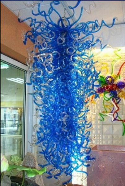 

spanish pure blue lamps chihuly style hanging diy hand blown glass chandeliers and suspensions new house decor