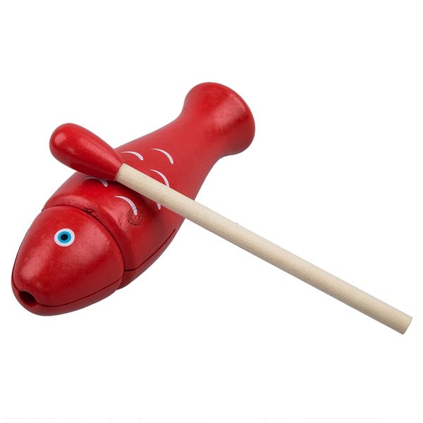

fashion wooden red fish toy percussion instrument--redchildren baby play supplies