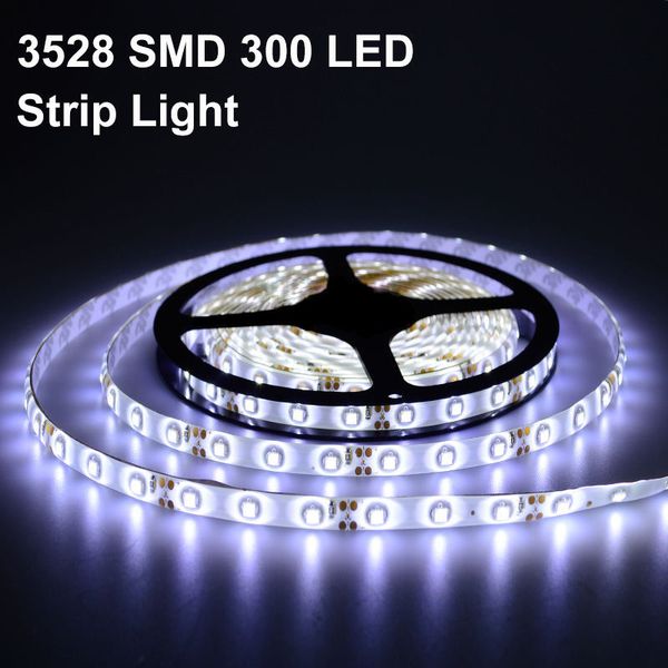 

5m 300 led car van camper strip light bar + connector dc12v waterproof white