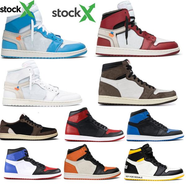 

new 1 og banned bred toe high travis scotts unc og 1s 3 mens basketball shoes fearless obsidian unc men sport designer sneakers, Black
