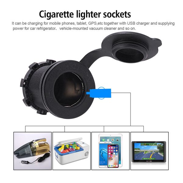

waterproof 12v mobile phone usb charger and cigarette adapters and lighter plugs