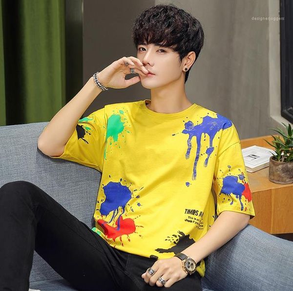 

тис лето письмо версия для печати мужская тенниска шеи экипажа свободный свободный tops различные варианты дышащий охладить мужчина, White;black