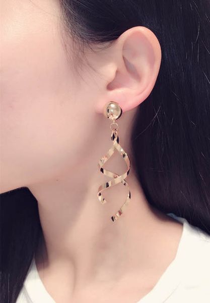 

fashion-hyperbole and long style ball of the ear nail earrings, Silver
