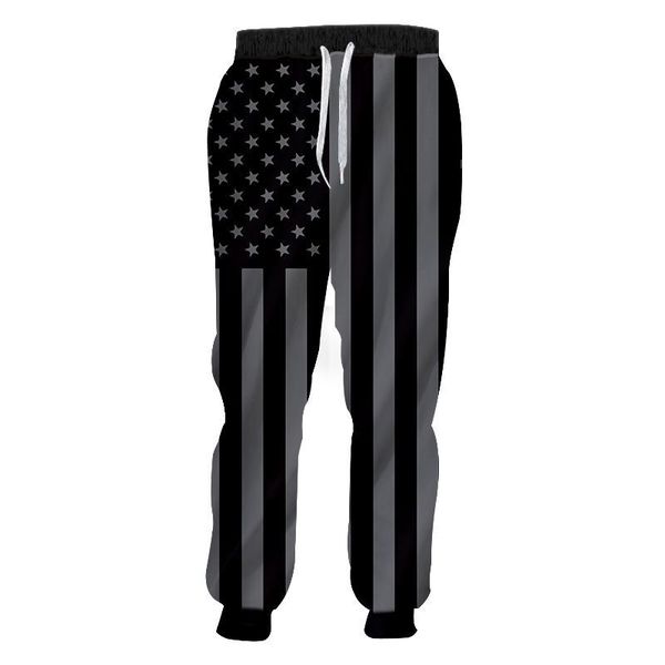 

3d печать на заказ мужчины / женщины бегуны брюки забавный случайный американский флаг моды sweatpants unisex шнурком брюки s-7xl, Black