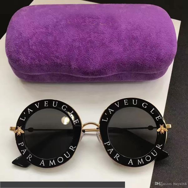 

inspired 0113s black gold metal round sunglasses 0113 s 44mm fashion brand sunglass with hard box, White;black