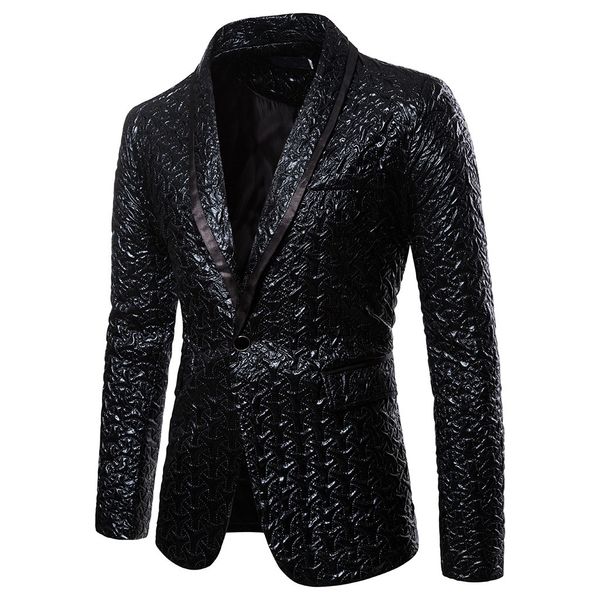 

men blazermen blazercharm men blazer casual fit slim suit one button business coat jacket party blouse blazer masculino, White;black