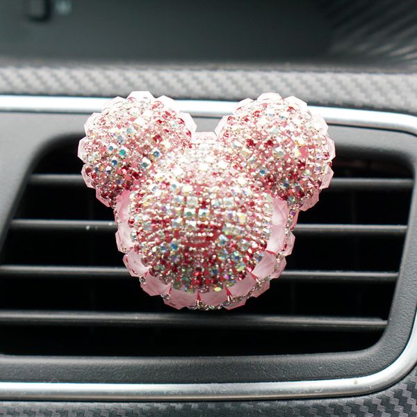 

crystal pink car perfume clip air freshener women diamond air conditioning outlet vents fragrance diffuser car accessories