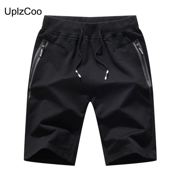 

uplzcoo 2019 new arrival men's shorts summer cotton solid elastic waist shorts sportswear breathable beach soft sweatpants fm248, White;black