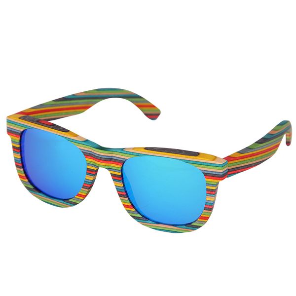 

retro handmade colored wooden frame sunglasses polarized women men multicolor sun glasses beach anti-uv eyeglasses for driving, White;black