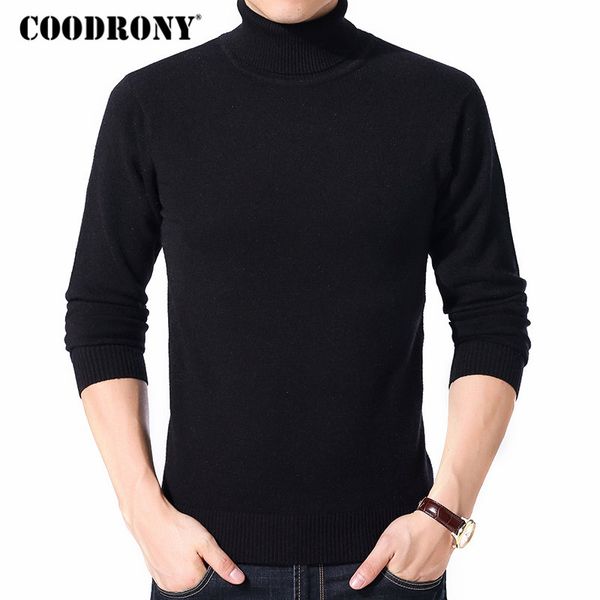 

coodrony sweater men clothes 2018 autumn winter thick warm cashmere wool pullover sweaters turtleneck men casual pull homme 8130, White;black