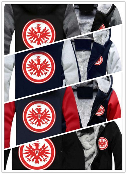 

2019 winter hoody eintracht frankfurt football men women warm hoodies autumn clothes sweatshirts zipper jacket fleece hoodie streetwear, Blue;black