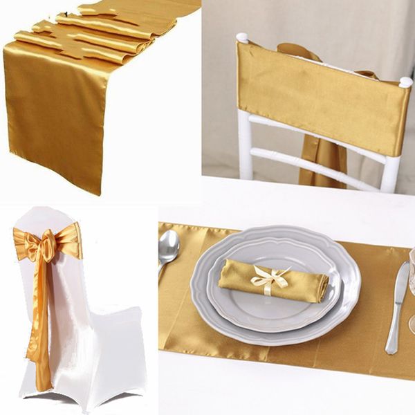 

eco-friendly 30cmx 275cm 10 pieces satin table runner wedding decoration 22 colors home table runners accessories in price