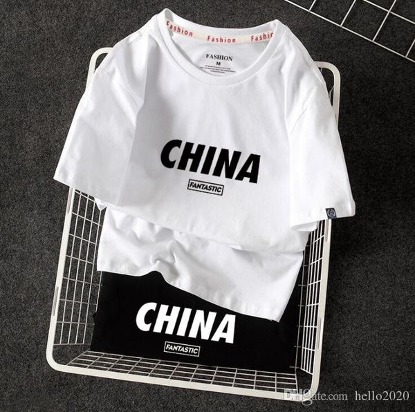 

2020 new china logo men's t-shirts boy tshirts fashion 100% cotton mens designer short sleeve m-xxxxxl