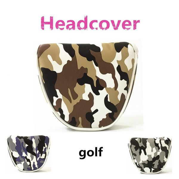 

lightweight golf clubs headcover pu mallet putter cover headcover new style camouflage golf accessories 3 colors