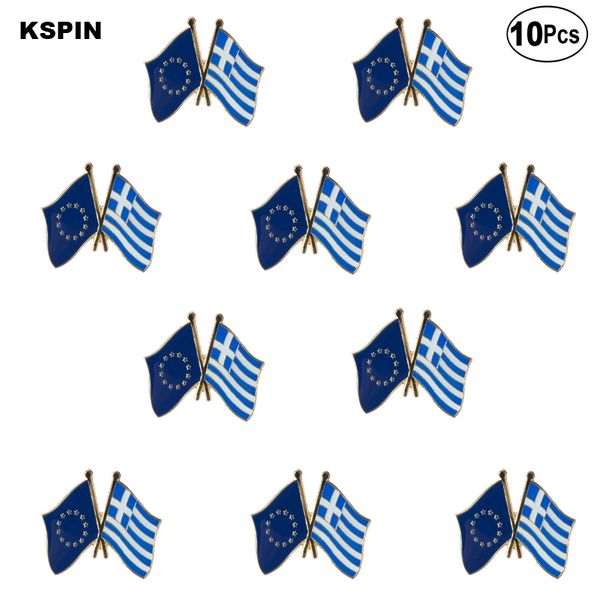 

eu & greece lapel pin flag badge brooch pins badges 10pcs a lot, Gray