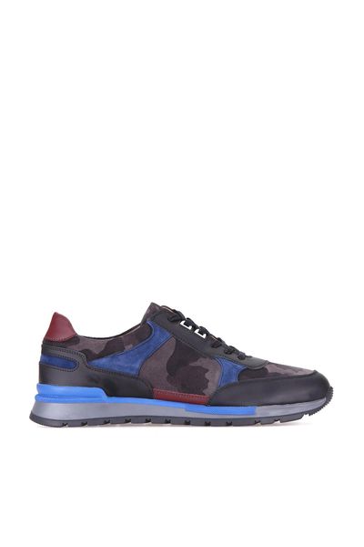 

derimod genuine leather anthracite men sneaker, Black