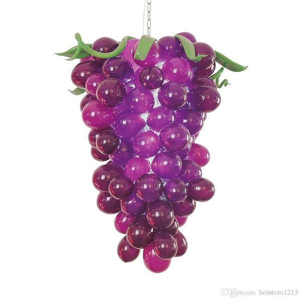 

new arrival european hand blown glass chandelier light arabic grape shape purple stained glass chandelier lamp