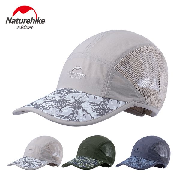 

naturehike camouflage foldable hat outdoor hiking travlling sports summer sunscreen men female peaked cap, Black;white