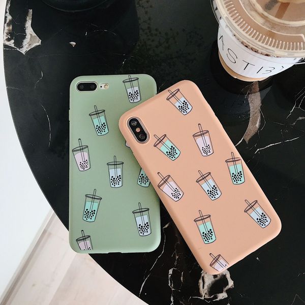 

for iphone xs mxs phone cases instagram daren pearl milk tea soft cell phone case for iphone 6 7 8 plus xr