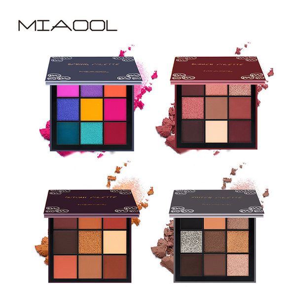 

miaool 9 colors eyeshadow palette glitter matte eyeshadow waterproof glitter pigment beauty mini cosmetic eye makeup eye shadow
