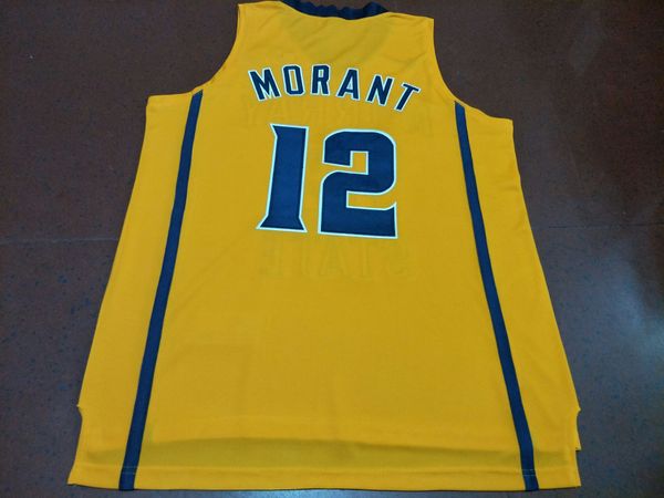 

Men yellow white ja morant 12 murray tate college real embroidery jer ey ize 4xl or cu tom any name or number jer ey