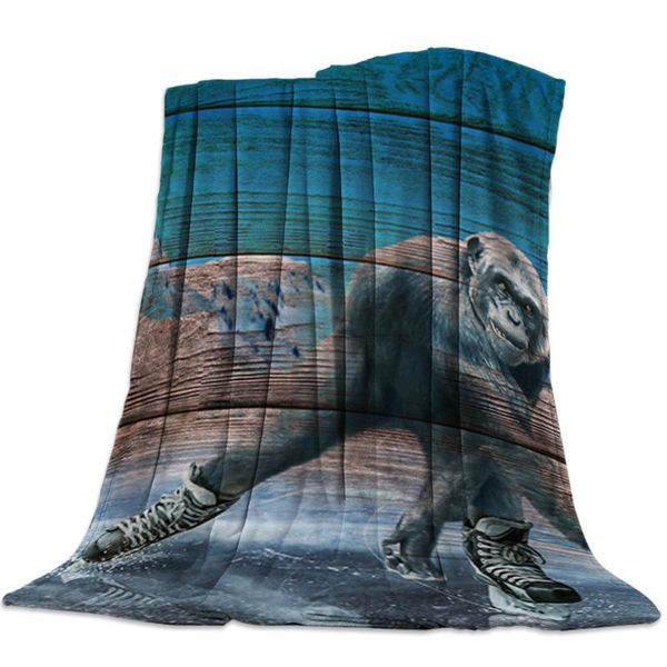 

orangutan skates throw blanket sofa bed throw blanket kid warm for beds coral fleece fabric