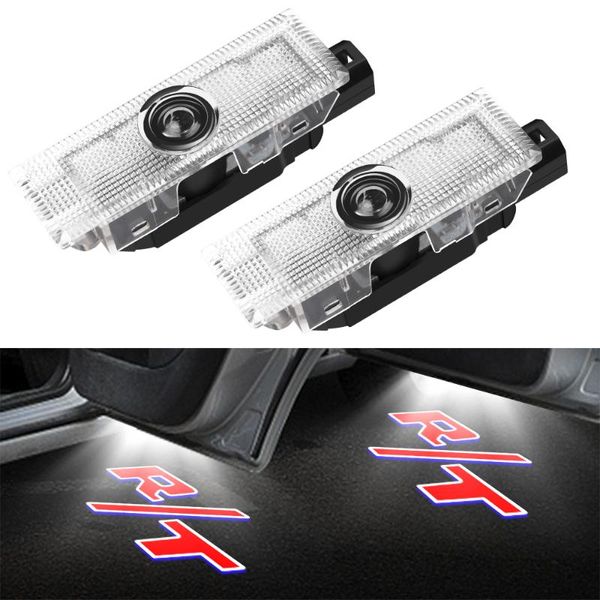 

2pcs door ambient light car logo door light for dodge caliber journey challenger charger 1500 dodge r/t logo projector lamp
