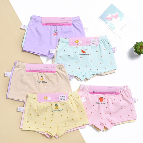 

2020 students girl underwear new kids fruit boxer short children cotton panties 5pcs/lot 1-10year a, Camo