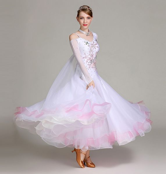 

standard ballroom dresses women 2019 tango waltz dancing skirt ballroom competition dance dress, Black;red