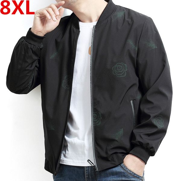 

quality bomber solid casual jacket men spring autumn outerwear mandarin sportswear mens jackets for male coats 8xl 5xl 6xl 7xl, Black;brown