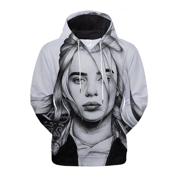 

билли эйлиш негабаритных толстовка толстовка толстовки мужчины и женщины уличная толстовки плюс размер 4xl мода одежда товары, Black