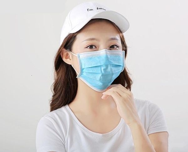 

dhl ship blue prevent fog pollution face non woven three layer filter dust mouth nose proof wholesale mask masks 7339044 78fm