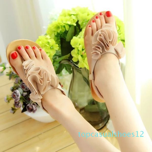 

unique2019 flops flip woman sandals flower cold clip slipper flat bottom level with beach shoes t12, Black