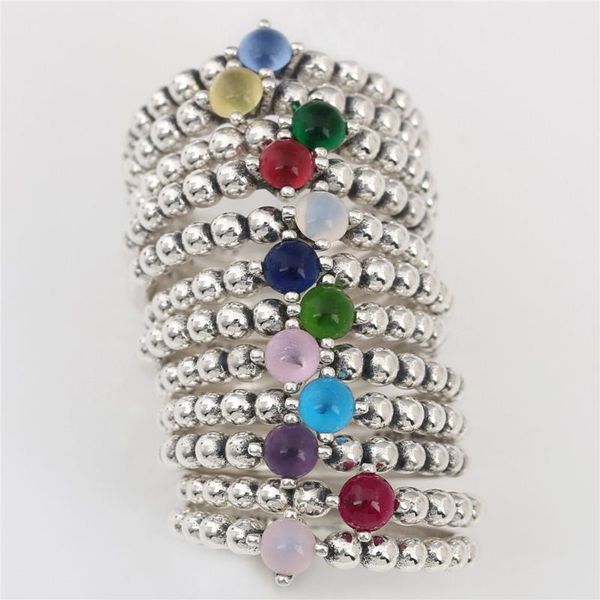 

925 sterling silver round birthday spring rainforest blazing red sky sea blue petal pink purple milky white honey misty rose bea, Golden;silver