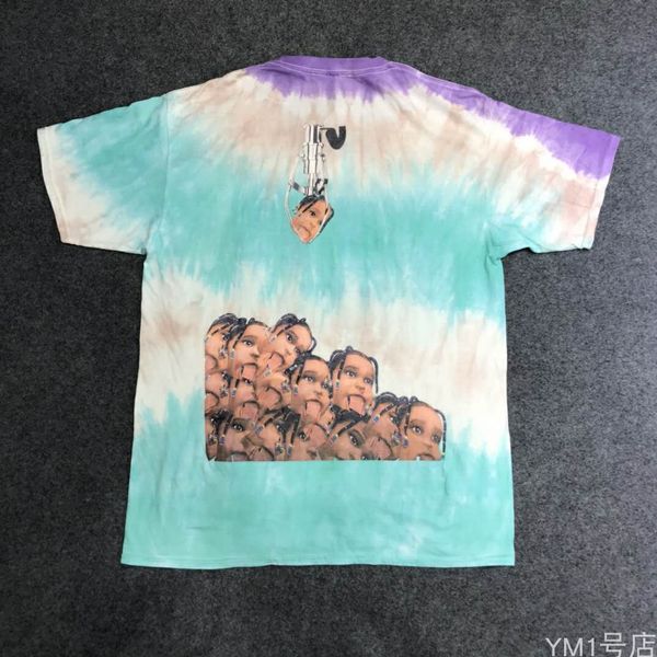 

15 стилей мужские футболки конструктора travis scott х dsm tee граффити рисованной casual tie dye мода марка high street коротким рукавом, White;black