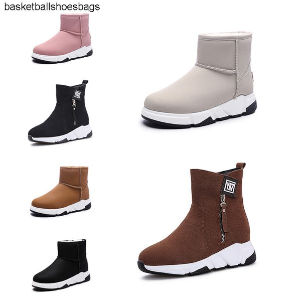 

boots fashion women triple non-brand black red beige brown suede winter snow ankle boots outdoor walking shoes 35-40 style 14