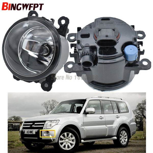 

2pcs/pair car styling round bumper halogen lamps 55w for mitsubishi outlander l200 pajero grandis galant 2003-2015 led fog light h11