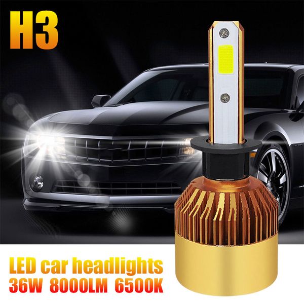

s2 h3 cars car styling front lamp universal light bulbs led headlight super bright automobile led fog light replacement
