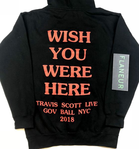 

rapper travis scott astroworld hip hop hoodies casual hooded sweatshirts male printed high street pullover, Black