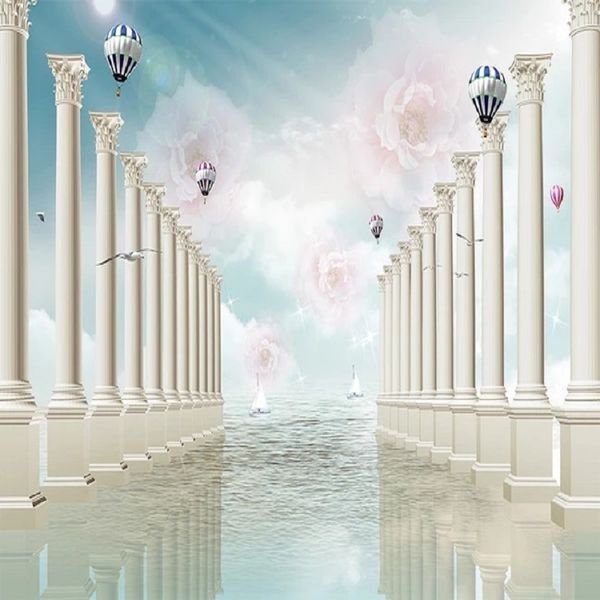 

custom large mural 3d wallpaper modern creative 3d expansion space flower butterfly sphere tv back wall decor deep 5d embossed