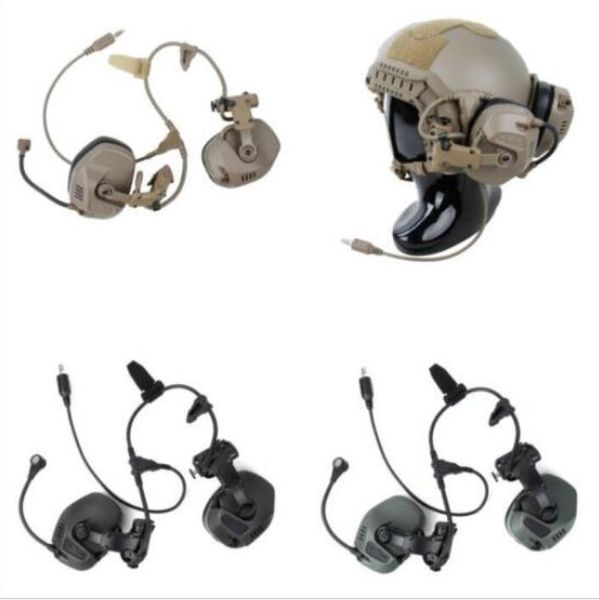 

tmc-rc tactical functional rac noise reduction headset for arc helmet guide rail