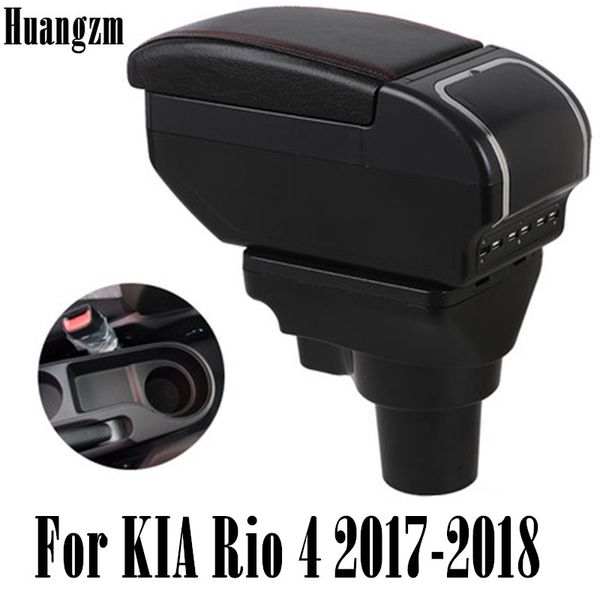 

armrest for kia rio 4 2017-2018 rotatable center centre console storage box usb charging ashtray cup holder car-styling modifica