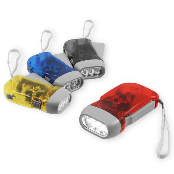 

new protable 3 led dynamo wind up flashlight torch light hand press crank nr camping
