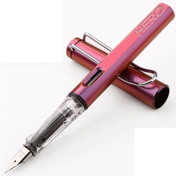 

металлическая авторучка золотые пластины клип иридий тонкой перо 0.5 мм мода писать чернилами ручка для офисного бизнеса