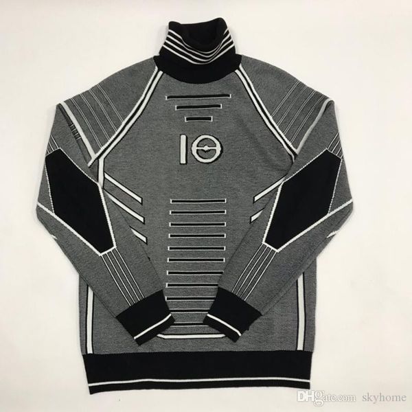 

19 waeter black and white line decoration cd weat hirt fa hion en e of cience technology long leeve knitted anitary 827